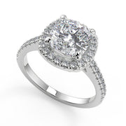 Sierra Classic Halo Pave Cushion Cut Diamond Engagement Ring - Nivetta